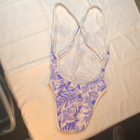 Venus Swimwear One Piece Bathing/Swim Suit; Hibiscus Pattern; Lined, Purple - Picture 6 of 11